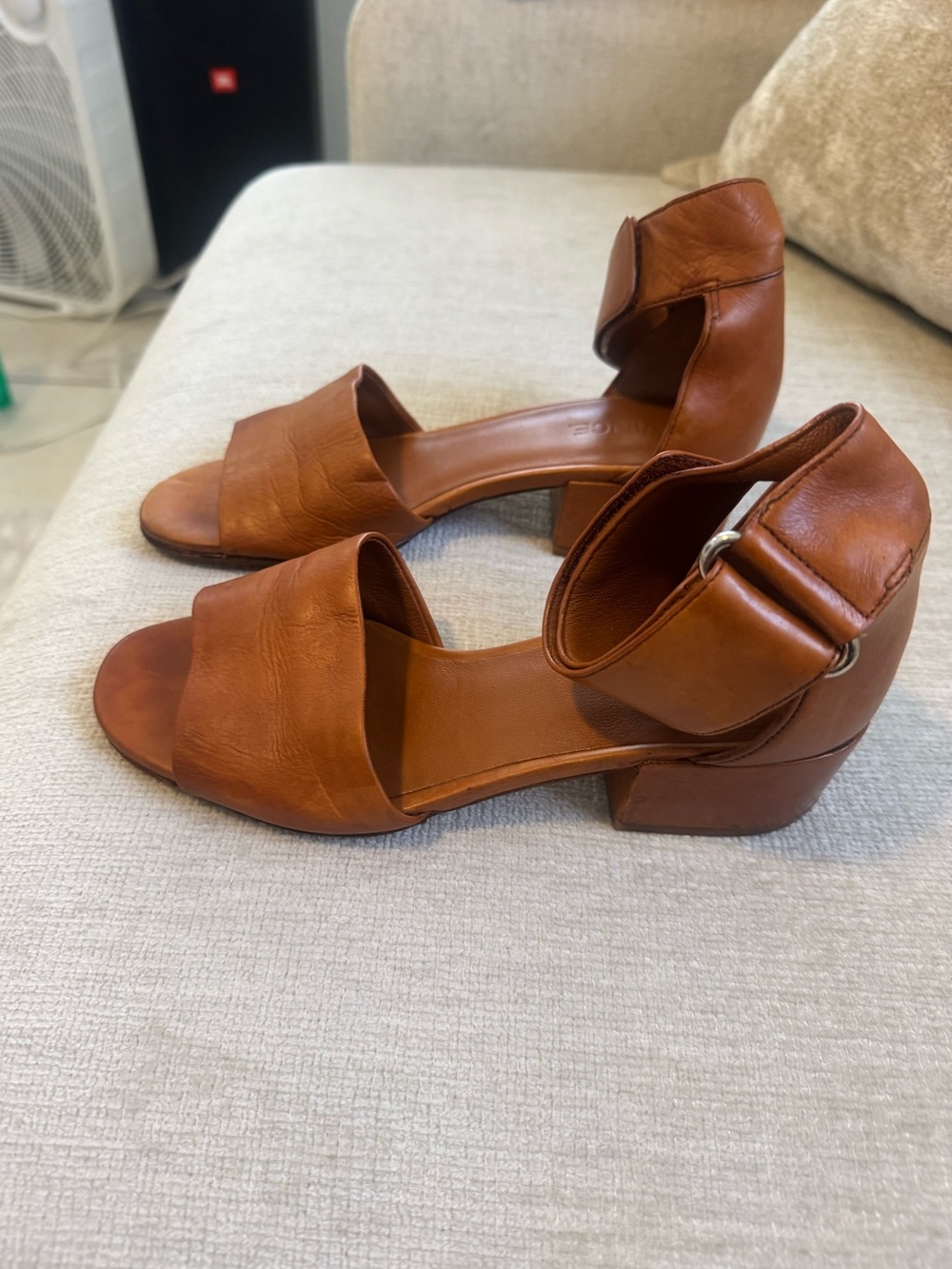 GPOS Quilted Puffer Slide Sandals Brown Faux Leather Size 6M